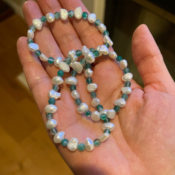 Freshwater cultured pearl 925 silver necklace - Picture 4 of 8